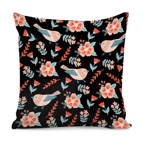 Image of Birds And Flowers Pillow Cover