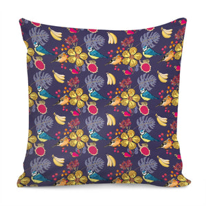 Sparrows And Plants Pillow Cover