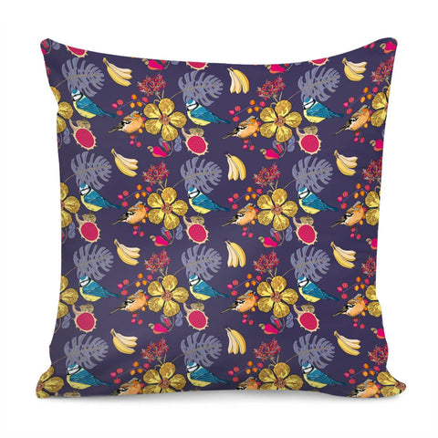 Image of Sparrows And Plants Pillow Cover