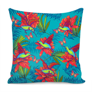 Birds And Flowers Pillow Cover