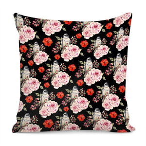 Birds And Flowers Pillow Cover