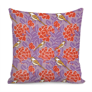 Sparrows And Plants Pillow Cover