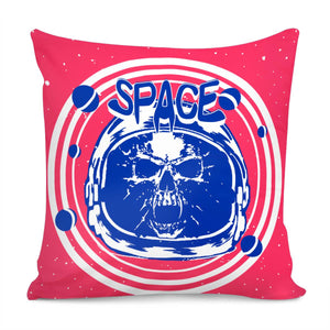 Skull And Starry Sky And Planet And Ripples Pillow Cover