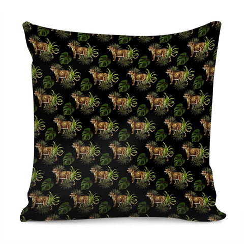 Image of African Leopard On Black Pillow Cover