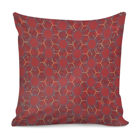 Image of Red Honeycomb Marble Pillow Cover