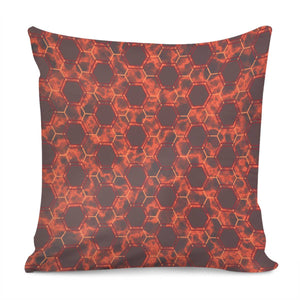 Orange Honeycomb Marble Pillow Cover