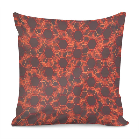 Image of Orange Honeycomb Marble Pillow Cover