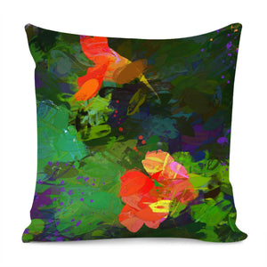 Nasturtiums In The Garden Pillow Cover