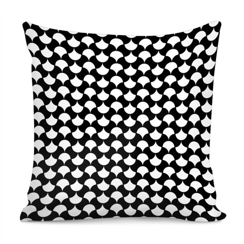 Image of Black White Petals Pattern Pillow Cover