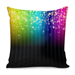 Colorful Space Rainbow Stars Pillow Cover