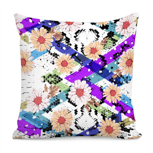 Snake Skin And Flowers Pillow Cover