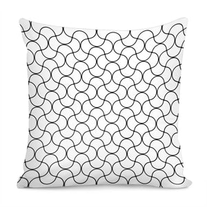 Waves Puzzle Net Pattern-White Pillow Cover