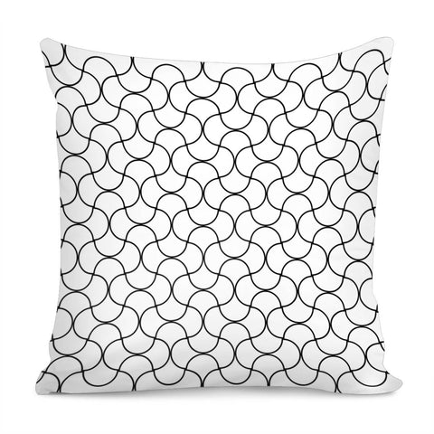 Image of Waves Puzzle Net Pattern-White Pillow Cover