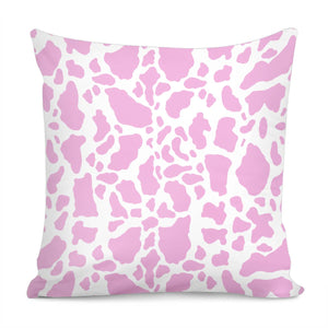 White Pink Cow Print Pillow Cover