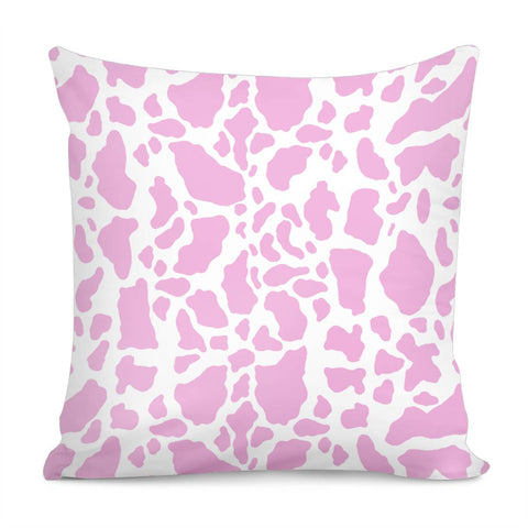 Image of White Pink Cow Print Pillow Cover