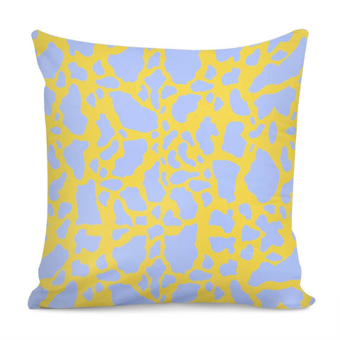 Image of Yellow Blue Cow Print Pillow Cover