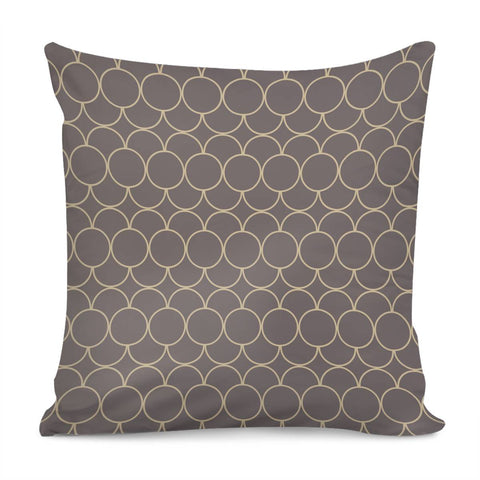 Image of Brown Beige Circles Pattern Pillow Cover