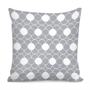 Grey White Dots Pattern Pillow Cover