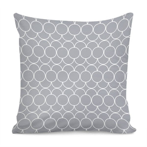 Grey Circles Pattern Pillow Cover