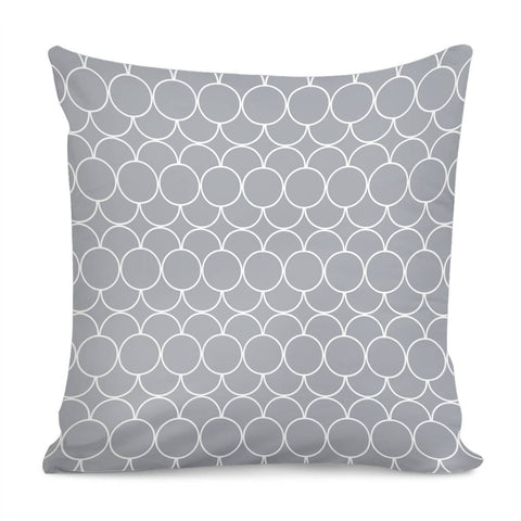 Image of Grey Circles Pattern Pillow Cover