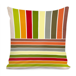 Autumn Colors Stripes Pillow Cover