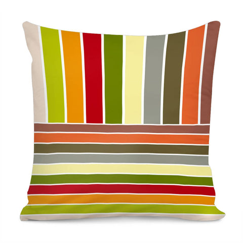 Image of Autumn Colors Stripes Pillow Cover