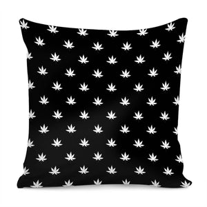 Black And White Weed Pattern Pillow Cover