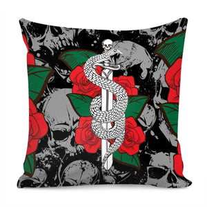 Flowers And Snakes Pillow Cover