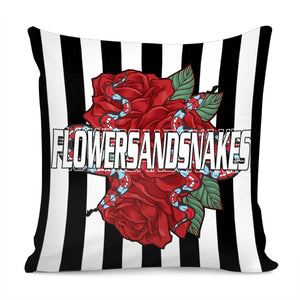 Flowers And Snakes Pillow Cover