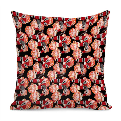 Image of Snake And Flowers Pillow Cover