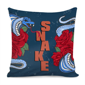 Flowers And Snakes Pillow Cover