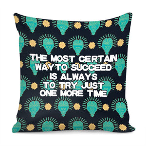 Thomas Alva Edison And Fonts And Bulbs And Gears Pillow Cover