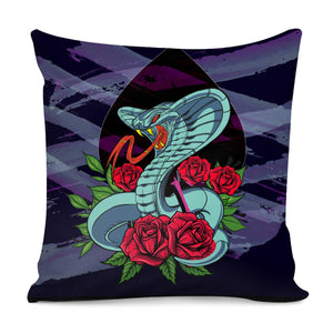 Flowers And Snakes Pillow Cover