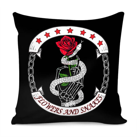 Image of Flowers And Snakes Pillow Cover