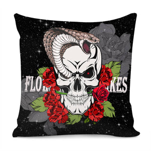 Flowers And Snakes Pillow Cover