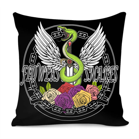 Image of Flowers And Snakes Pillow Cover