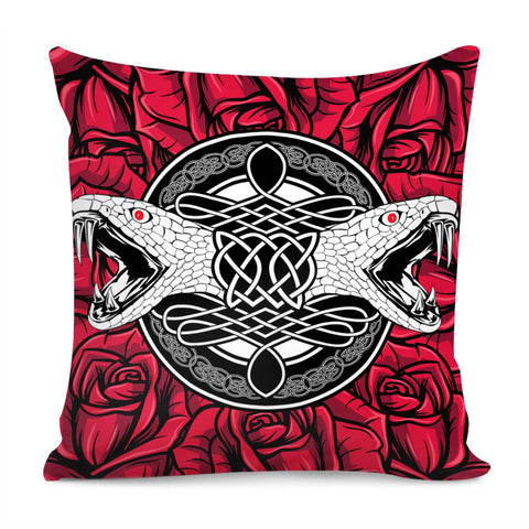 Image of Snake And Flowers Pillow Cover