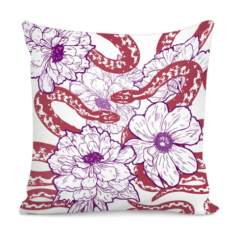 Image of Flowers And Snakes Pillow Cover