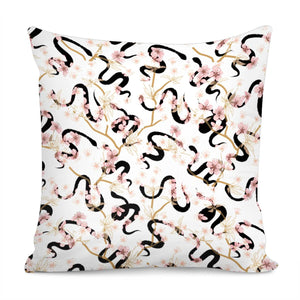 Snake And Flower Pillow Cover