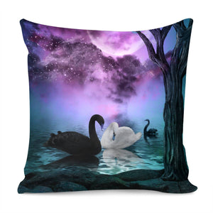 Wonderful Whie And Black Swan Pillow Cover