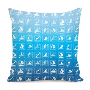 Signs On Light Blue Pillow Cover