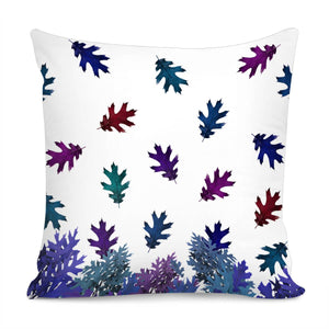 Blue Purple Leaves Pillow Cover