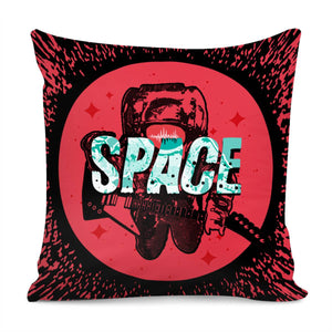 Astronauts And Stars And Stars And Spots And Musical Instruments And Sound Waves And Fonts Pillow Cover