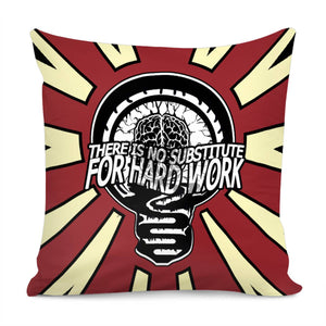 Edison And Mountains And Brain And Light Bulbs And Fonts Pillow Cover