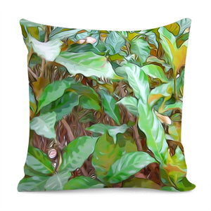 Green Leaves Pillow Cover