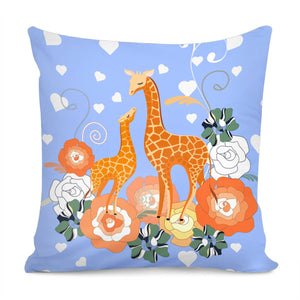 Giraffe Mother And Child Pillow Cover