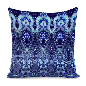 Blue Lace Fractal Pillow Cover