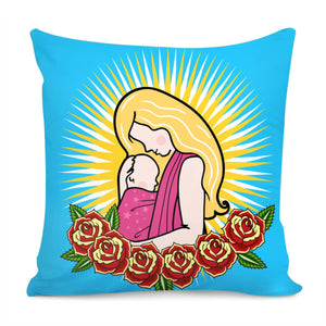 Mother And Child Pillow Cover