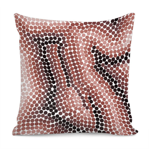 Image of Brown Mosaic Circles Pillow Cover