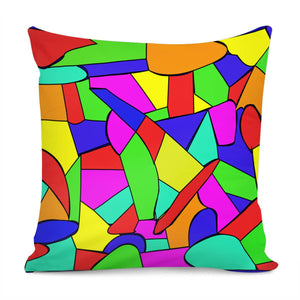 Abstract Neon Mosaic Pillow Cover